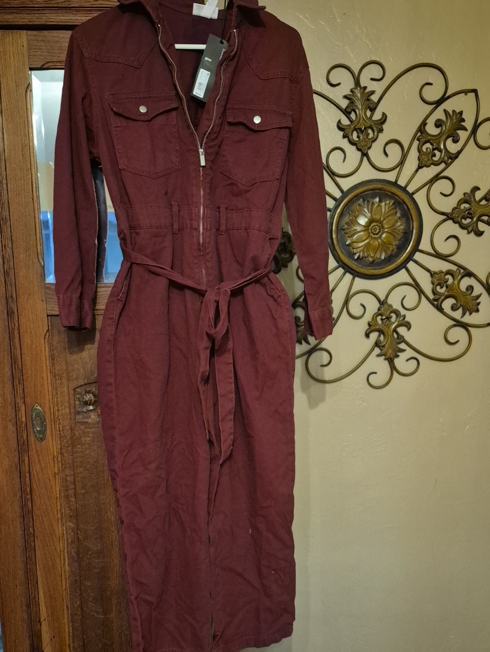 Future Collective Women's Wine Red Utility Jumpsuit